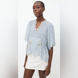 ISABEL MARANT ETOILE Joy Striped Shirt Size Small